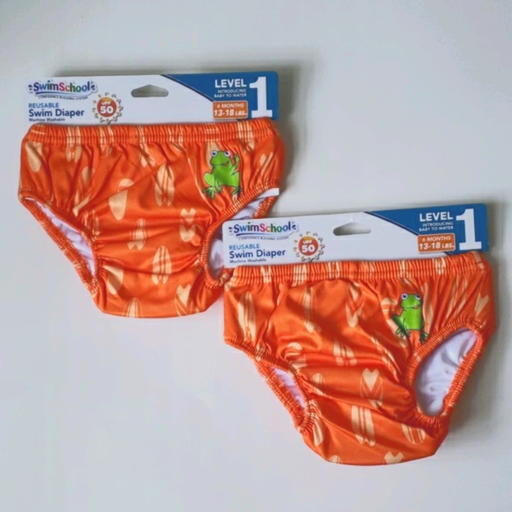 Set of 2 NWT Reusable Swim Diapers Size 6 Months